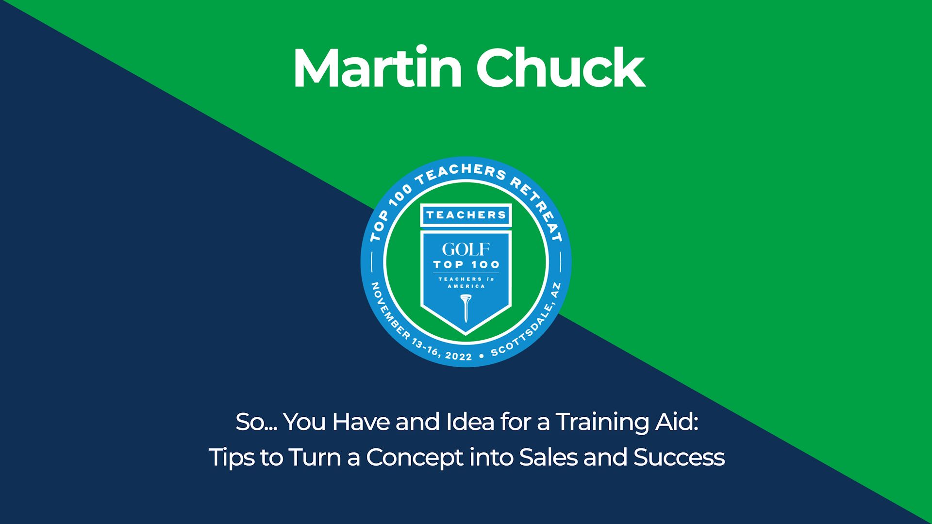 InsideGOLF Exclusive: Martin Chuck shares tips to turn a training aid concept into sales and success