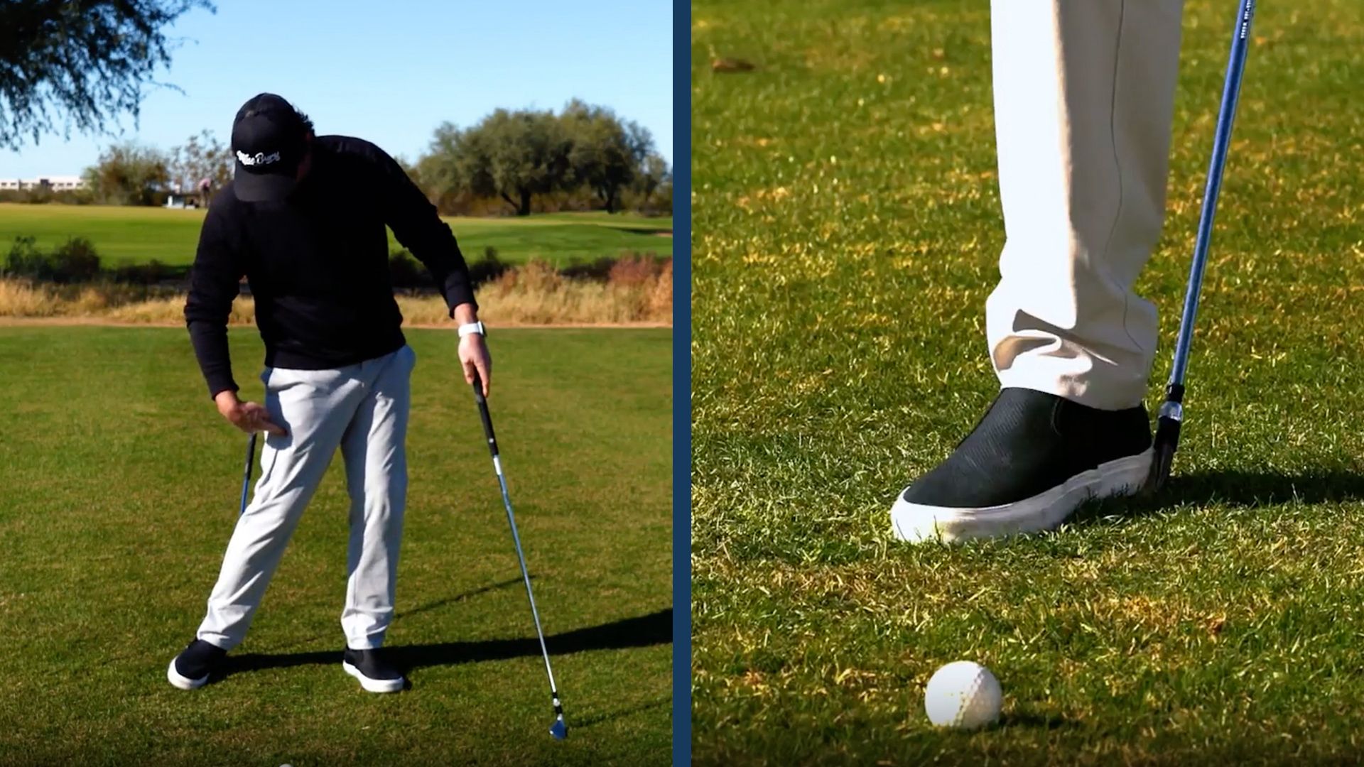 Use this heel drill to keep your back foot down, helping to eliminate shanks