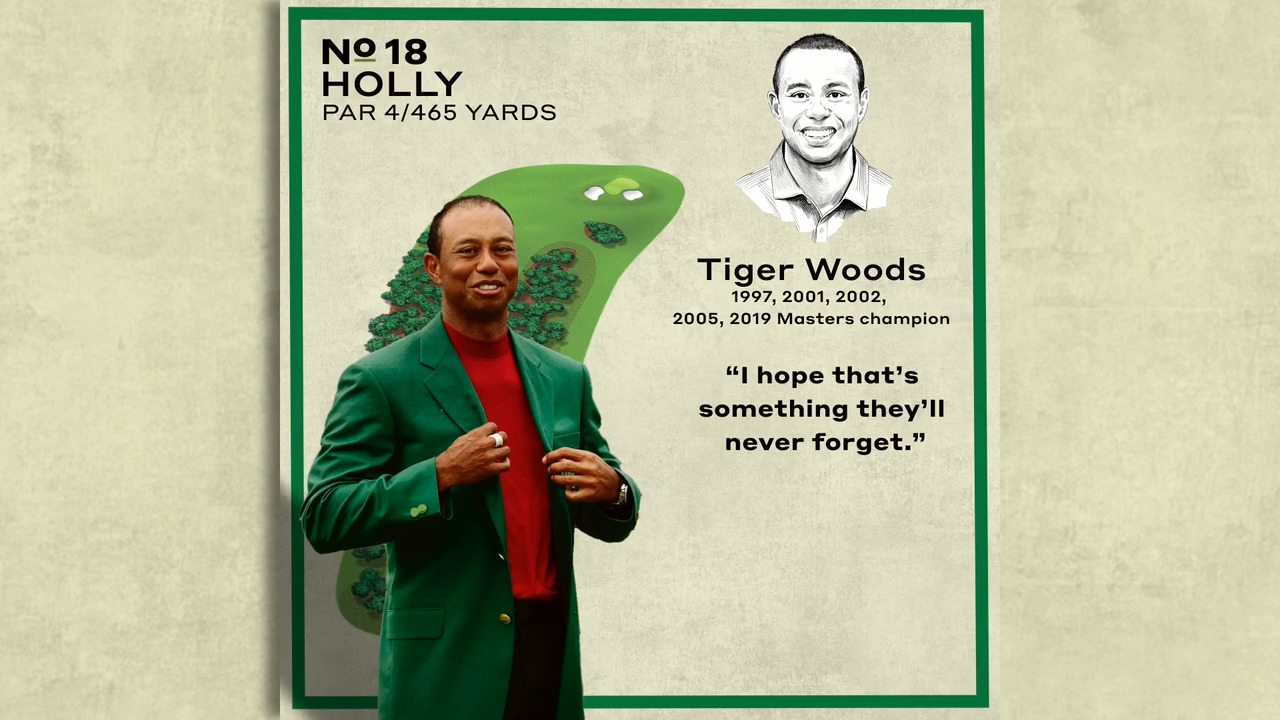 Masters holes: Augusta National's par-4 18th hole, explained by Tiger Woods