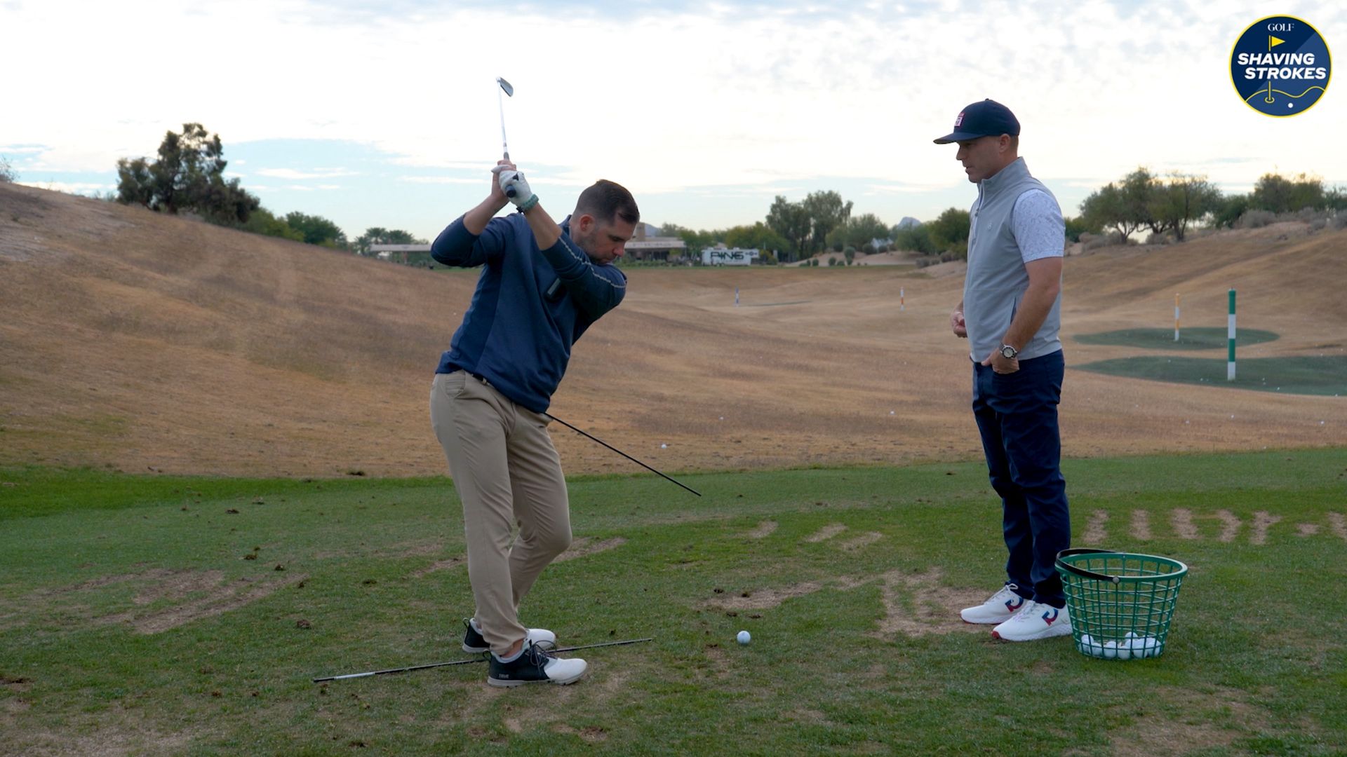 Try this alignment stick drill to help create more hip turn & consistent ball striking