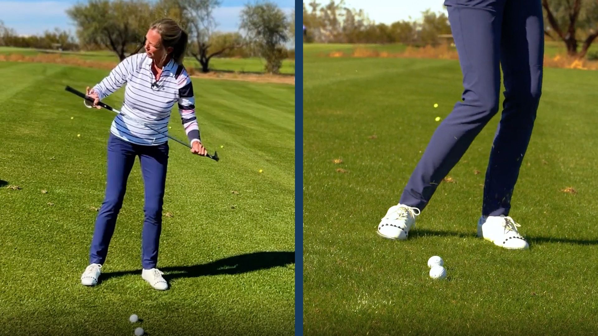 This drill uses a downhill lie to help you hit better iron shots